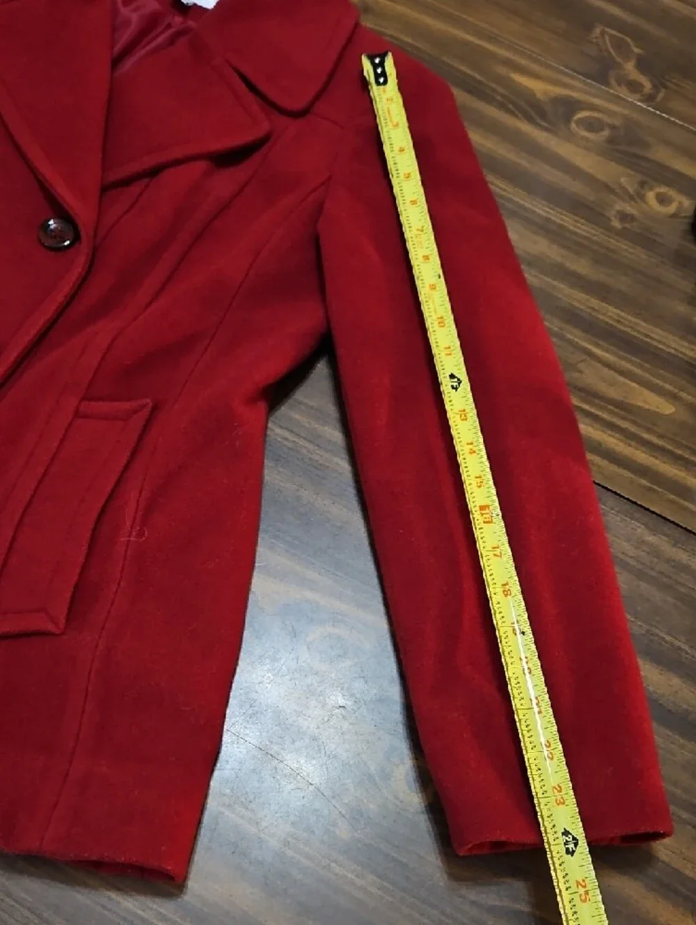 croft & barrow Red Double-Breasted Wool-Blend Peacoat